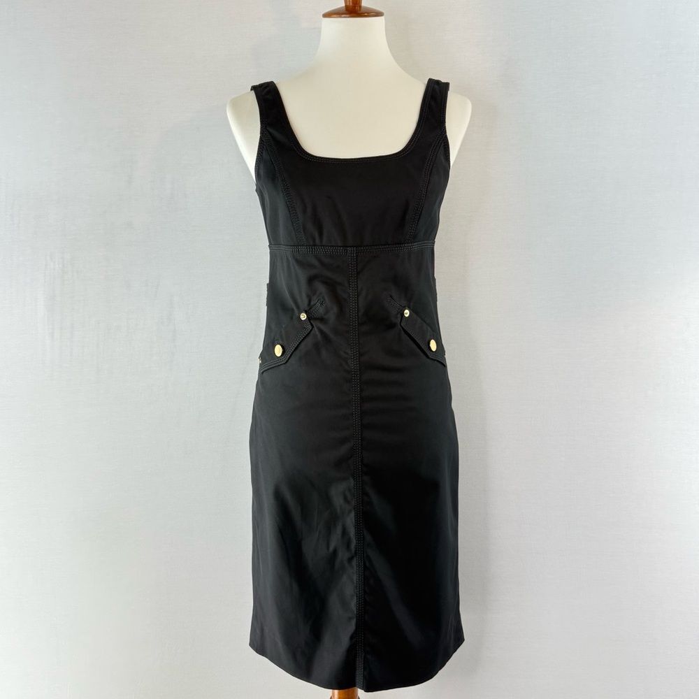 ETCETERA Black Cotton Denim Jumper Dress